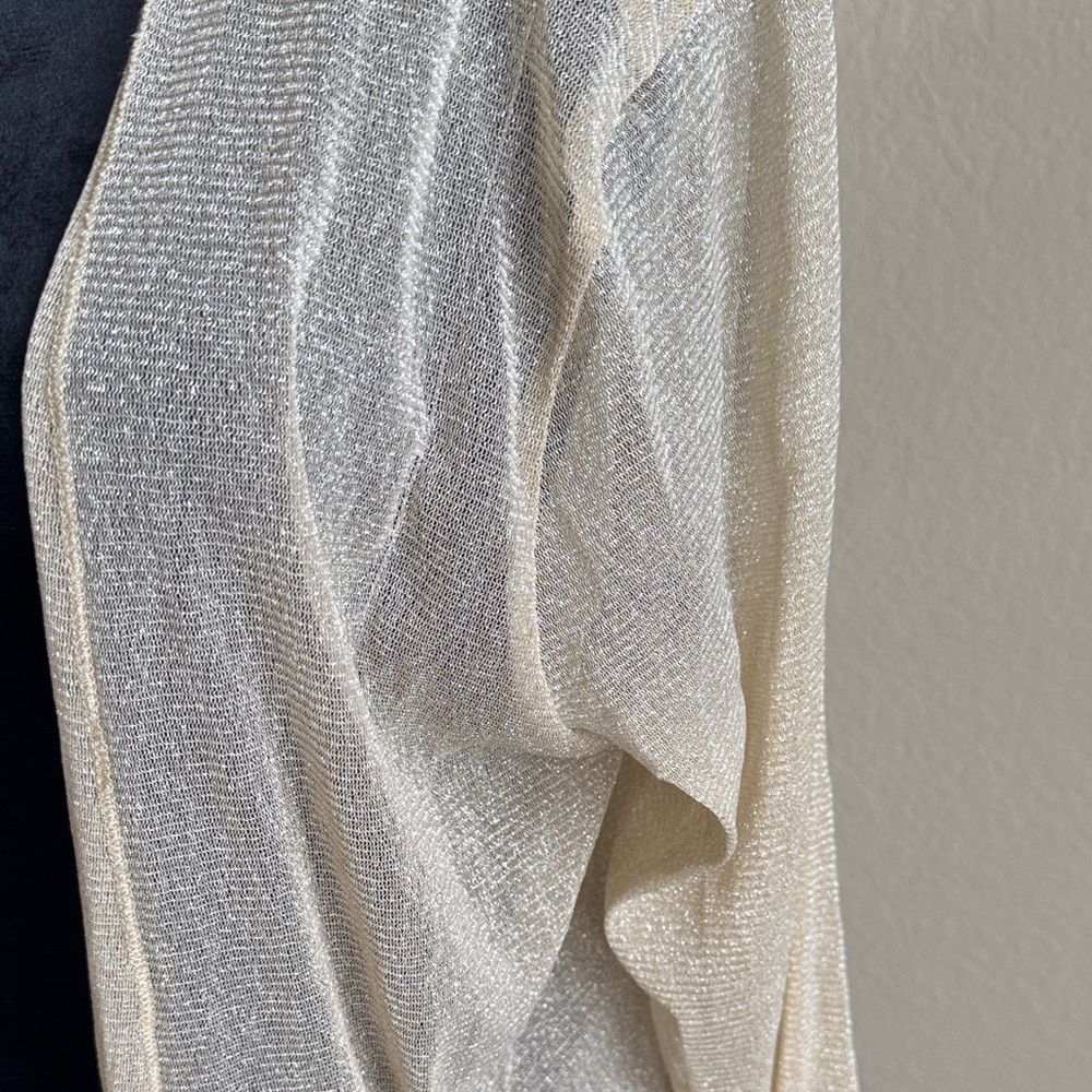 Chic Sheer Gold Sparkly Women's Cardigan - Picture 3 of 5